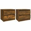vidaXL Noptiere, 2 buc., stejar fumuriu, 50x39x43,5 cm, lemn prelucrat