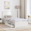 vidaXL Pat cu storage cu headboard Alb 90 x 190 cm Lemn compozit