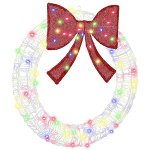 vidaXL Coroană 60 LED-uri Multicolour 76 x 76 x 8,5 cm Acril