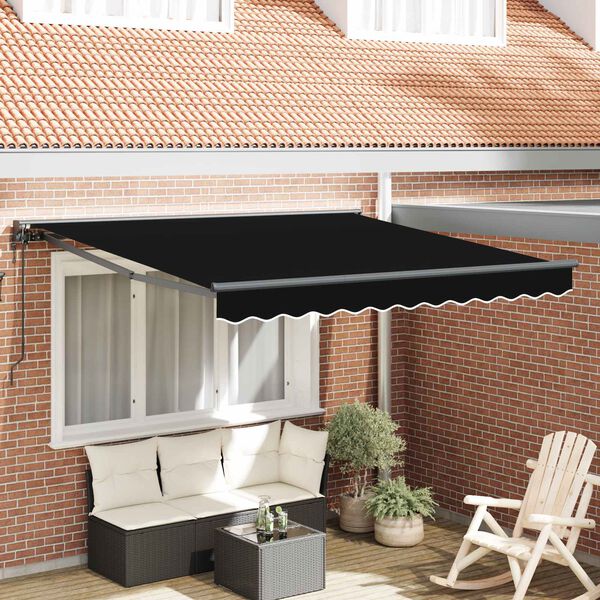 vidaXL Cortina Retractabilă Negru 300 x 250 cm Aluminiu și țesătură