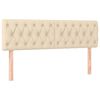 vidaXL Pat box spring cu saltea, crem, 140x200 cm, textil