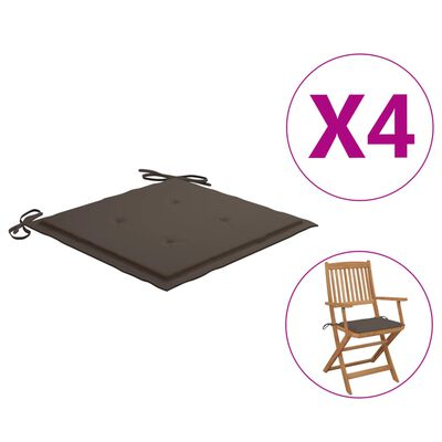 vidaXL Perne scaun de grădină, 4 buc., gri taupe, 40x40x3 cm