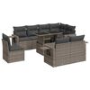 vidaXL Set canapele de grădină, 9 piese, cu perne, gri, poliratan