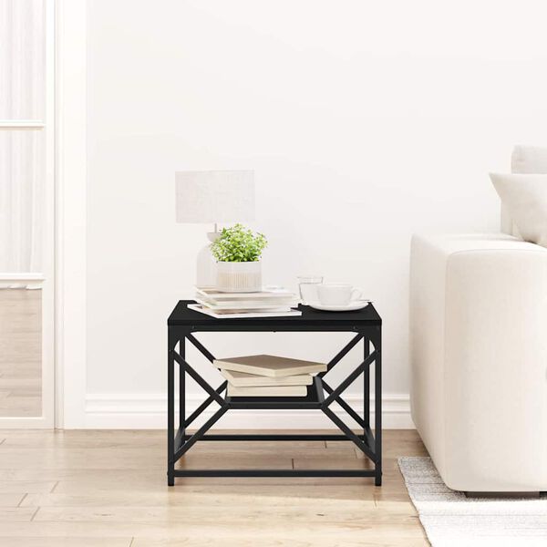 vidaXL Masă de cafea Stejar negru 51 x 50 x 40 cm