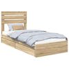vidaXL Pat cu storage Stejar Sonoma 90 x 200 cm Lemn compozit