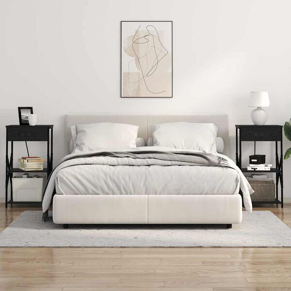 vidaXL Dulap de noapte Stejar Negru 41 x 31 x 76 cm Lemn compozit