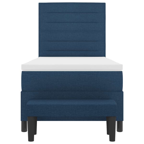 vidaXL Pat cu arcuri cu saltea albastru 80 x 200 cm țesătură