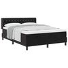 vidaXL Pat cu arcuri cu headboard Manual Negru 190 x 140 cm Catifea