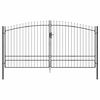 vidaXL Poartă Dublă WOERDEN 400 x 249,5 cm Oțel Gri Blocat