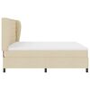 vidaXL Pat cu arcuri cu saltea cu headboard Crem 200 x 200 cm țesătură