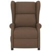 vidaXL Fotoliu rabatabil electric cu spătar aripi, maro, textil