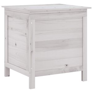 vidaXL Ladă depozitare de grădină alb 50x49x56,5 cm lemn masiv de brad