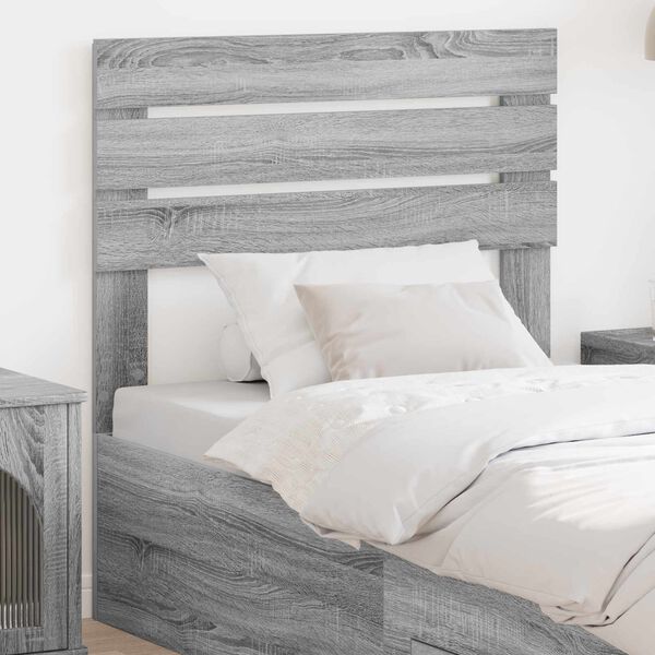 vidaXL Tăblie cap cu headboard Gri Sonoma 75 cm Lemn compozit
