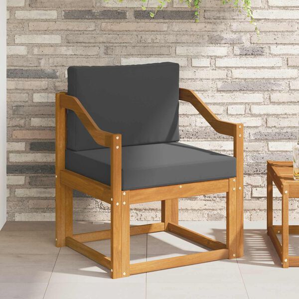 vidaXL Canapea de exterior Lemn de acacia solid și poliester natural