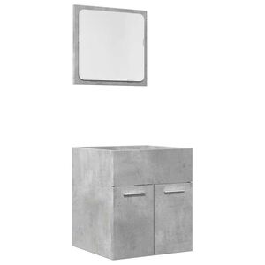 vidaXL Set mobilier de baie, 2 piese, gri beton, lemn compozit
