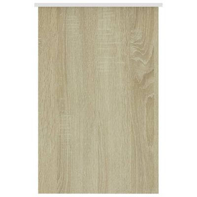 vidaXL Birou, alb și stejar Sonoma, 100 x 50 x 76 cm, PAL