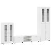 vidaXL Set comodă TV cu sertar FLORIN 3 pcs Alb lucios Lemn compozit