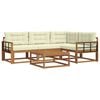 vidaXL Set de canapele de exterior 5 buc. Natural și Crem