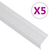 vidaXL Profile trepte &icirc;n formă de L, 5 buc, argintiu, 100 cm, aluminiu
