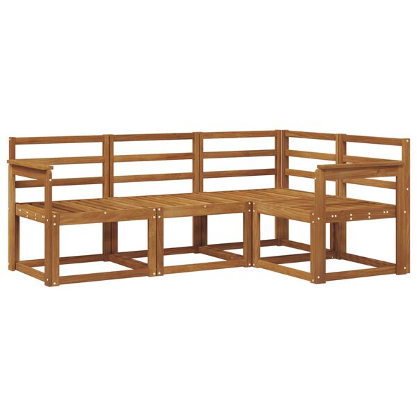 vidaXL Set de canapele de exterior 4 pcs natural Lemn Solid de Acacia