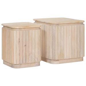 vidaXL Set de mese laterale handmade 2 pcs Alb 45 x 45 x 45 cm