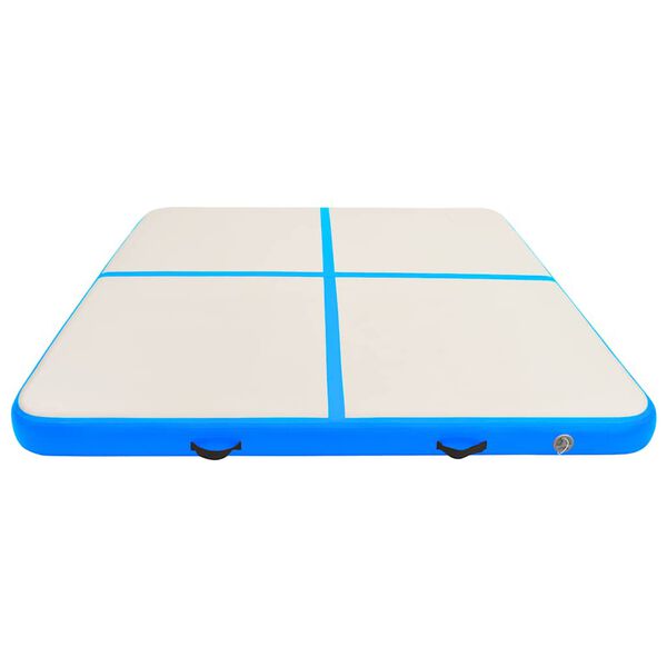 vidaXL Saltea gimnastică gonflabilă cu pompă albastru 200x200x10cm PVC