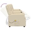 vidaXL Fotoliu masaj rabatabil 4 locuri/suport pahar, crem, piele eco