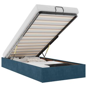 vidaXL Cadru de pat otoman fără saltea Albastru &icirc;nchis catifea