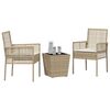 vidaXL Set Bistro de Grădină 3 pcs Bej Rattan poli