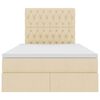 vidaXL Pat cu saltea și LED cu saltea Creme 120 x 200 cm Poliester