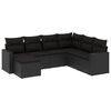 vidaXL Set canapele de grădină cu perne, 7 piese, negru, poliratan