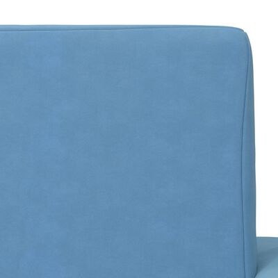 vidaXL Canapea extensibilă de copii cu 2 locuri, albastru, pluș moale
