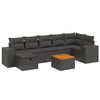 vidaXL Set mobilier de grădină cu perne, 8 piese, negru, poliratan