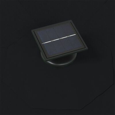 vidaXL Umbrelă soare LED montaj pe perete stâlp metal negru 300 cm