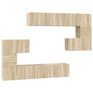 vidaXL Set dulap TV, 8 piese, stejar sonoma, lemn prelucrat