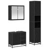 vidaXL Set de mobilier pentru baie 3 buc. Stejar Negru Lemn prelucrat