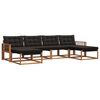 vidaXL Set de canapele de exterior cu pernă 6 pcs Natural și Negru