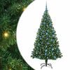 vidaXL Brad de Crăciun artificial pre-luminat cu design inversat și set de globuri