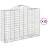 vidaXL Coșuri gabion arcuite 15 buc, 200x50x140/160cm, fier galvanizat