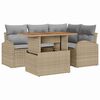vidaXL Set de canapele pentru grădină 5 buc. Bej Rattan poli