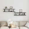vidaXL Rafturi de perete 2 buc Stejar negru 90x18x20 cm Lemn prelucrat