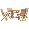 vidaXL Set mobilier de grădină 5 piese textil taupe/lemn masiv