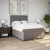 vidaXL Pat box spring cu saltea, gri taupe, 140x200 cm, textil