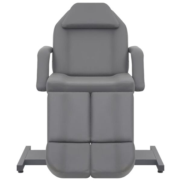 vidaXL Scaun tratament de înfrumusețare, gri, 180x62x78 cm, piele eco