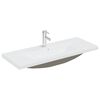 vidaXL Chiuvetă &icirc;ncorporată cu robinet, alb, 101x39x18 cm, ceramică