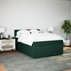 vidaXL Pat box spring cu saltea, verde &icirc;nchis, 140x190 cm, catifea