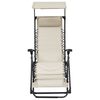 vidaXL Scaun șezlong pliabil, crem, textilenă