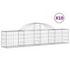 vidaXL Coșuri gabion arcuite 10 buc, 200x30x40/60 cm, fier galvanizat