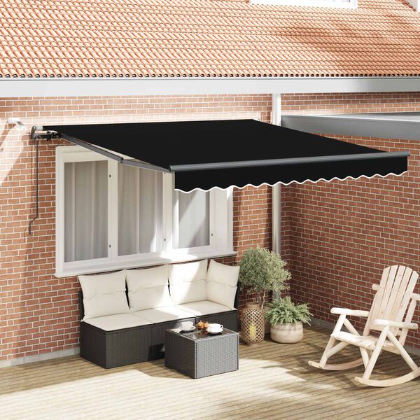 vidaXL Țesătură pentru copertină cu Negru 300 x 250 cm Poliester