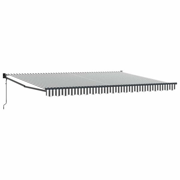 vidaXL Copertină retractabilă antracit/alb, 4,5x3 m, textil/aluminiu